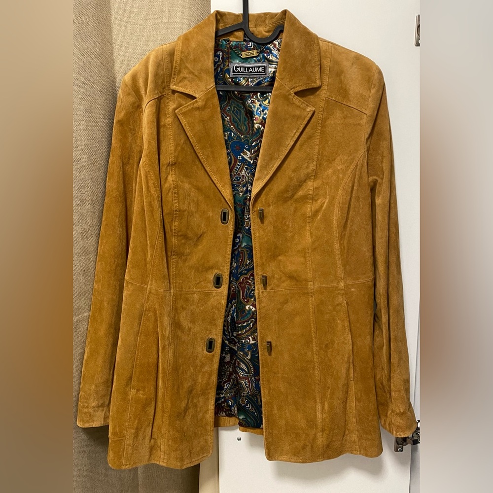 100% leather beige suede Jacket/Blazer